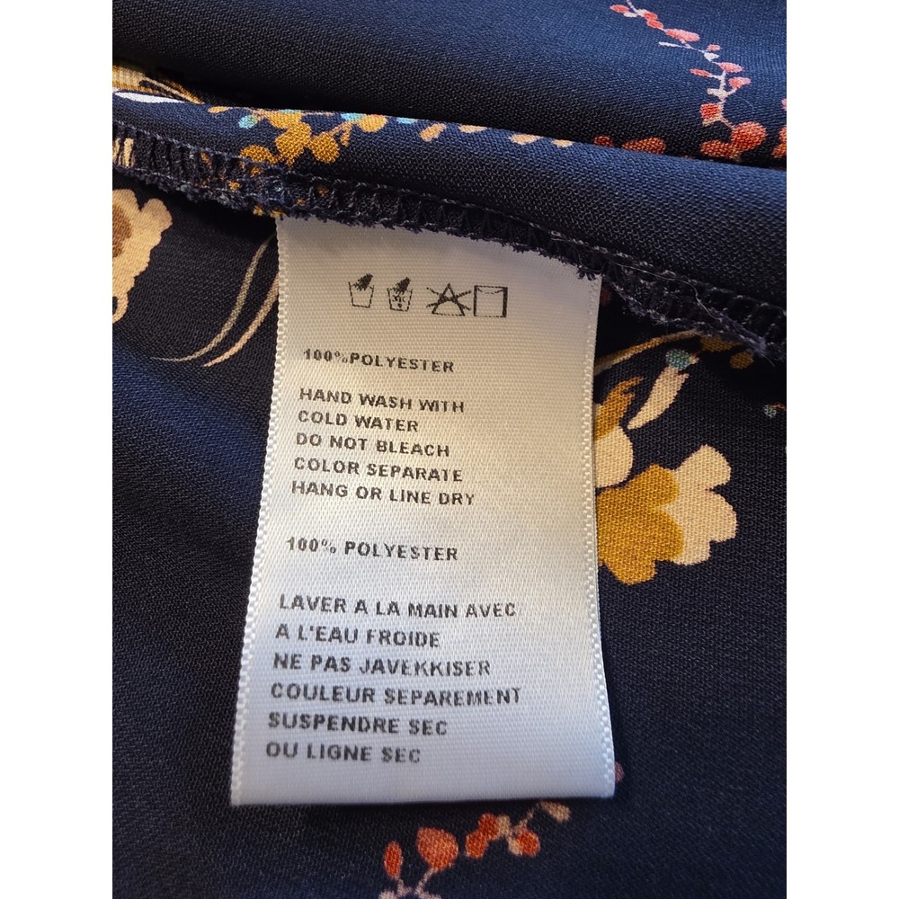 Urban Outfitters Lindsey Floral Maxi Dress Womens Size Medium Navy Blue 90's - Picture 8 of 8